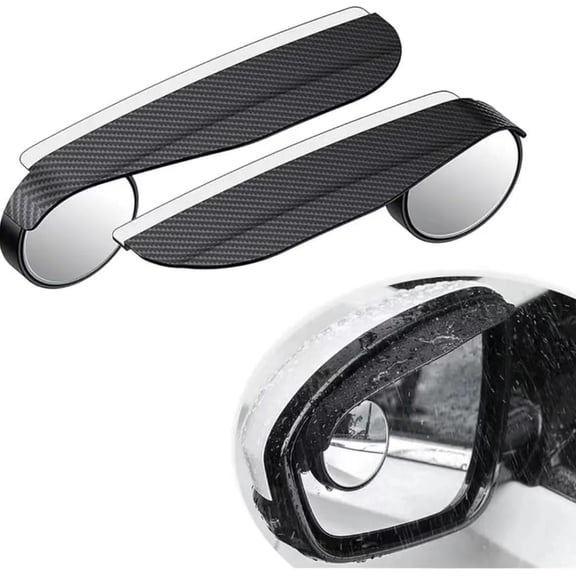 Blind Spot Mirror with Rain Cover, 2-Pack Universal Car Side Mirror | Carbon Fiber Style, Easy Install, Wide-Angle Visibility, Enhances Driving Safety for Cars, SUVs, Trucks and Most Vehicles