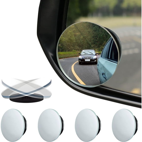 Blind Spot Mirrors 4 Pack HD Frameless Convex for Wide Angle Side View Coverage