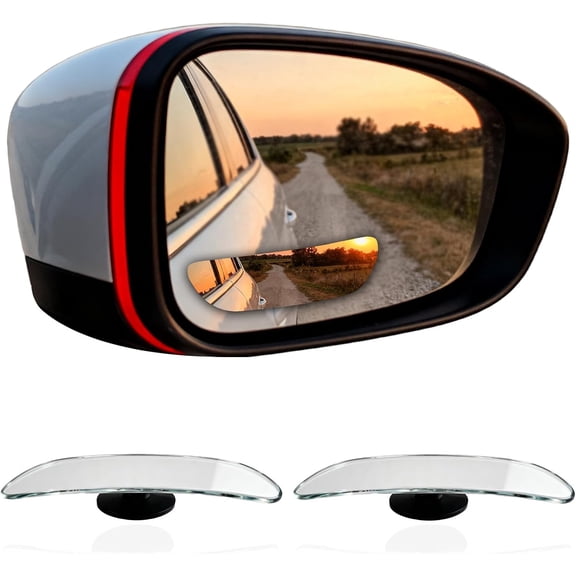 Blind Spot Mirrors For Cars, 2 Pack Frameless 360 Rotating Convex Blindspot Mirrors with Adjustable Swing HD Glass for Car SUV Truck Traffic Safety