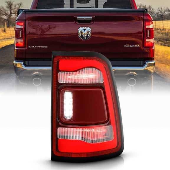 <Blind Spot Ready> For 2019-2023 Ram 1500 Full LED Red Trim Tail Light Passenger