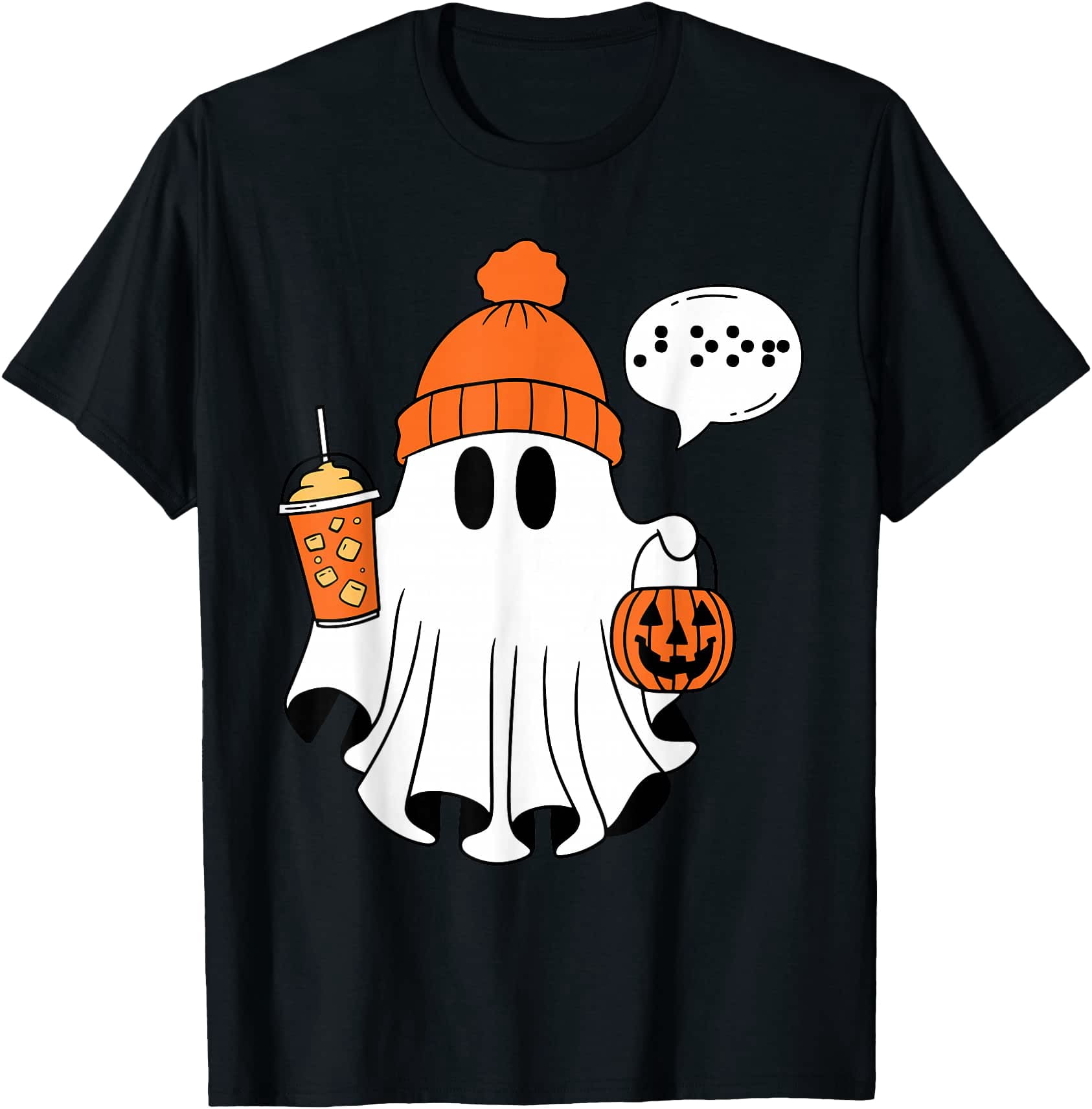 Blind Teacher Awareness Braille Visually Ghost Halloween T-Shirt ...