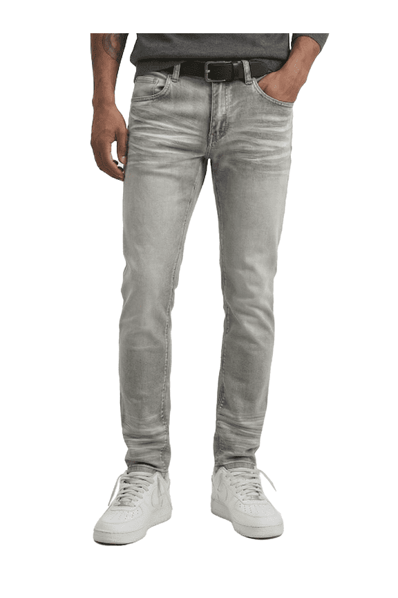 Blind Trust Men's Acid Washed Slim Fit Jeans (Gray, 32x32) BTP24082