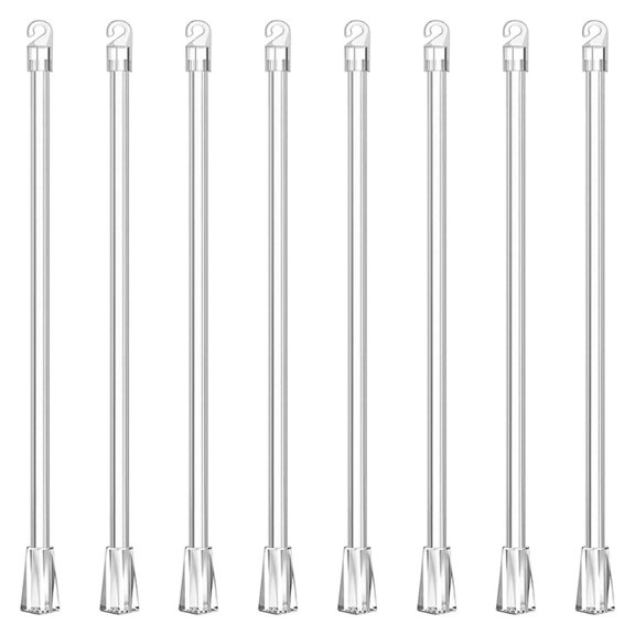 Blind Wand Set 30cm Clear Acrylic Curtain Pull Rods Opener with Hook and Grip