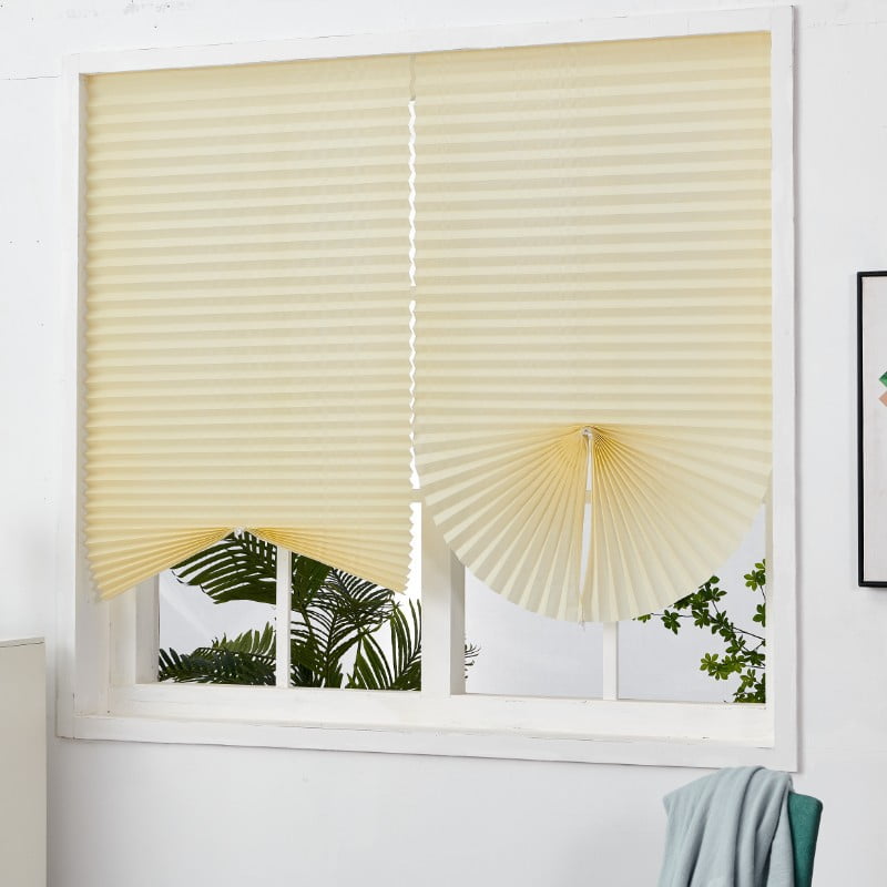 Blind for Window Self Adhesive Pleated Blinds Cordless No Drill Fabric