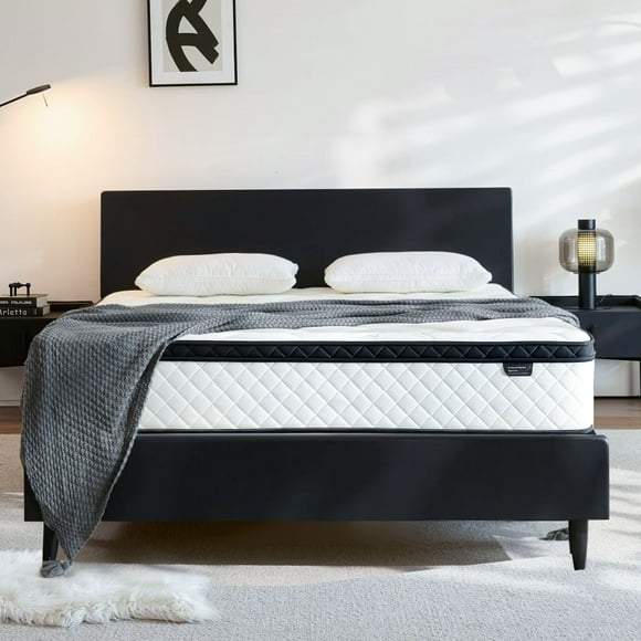 Blinddarm 12 Inch Queen Hybrid Memory Foam Mattress, Medium Firmness, Mattress in A Box, CertiPUR-US