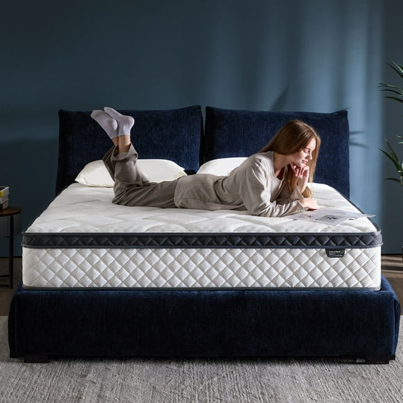 Blinddarm Queen Mattress, 10 inch Hybrid Memory Foam Mattress in a Box, Individual Pocket Spring, Medium Firm, CertiPUR-US