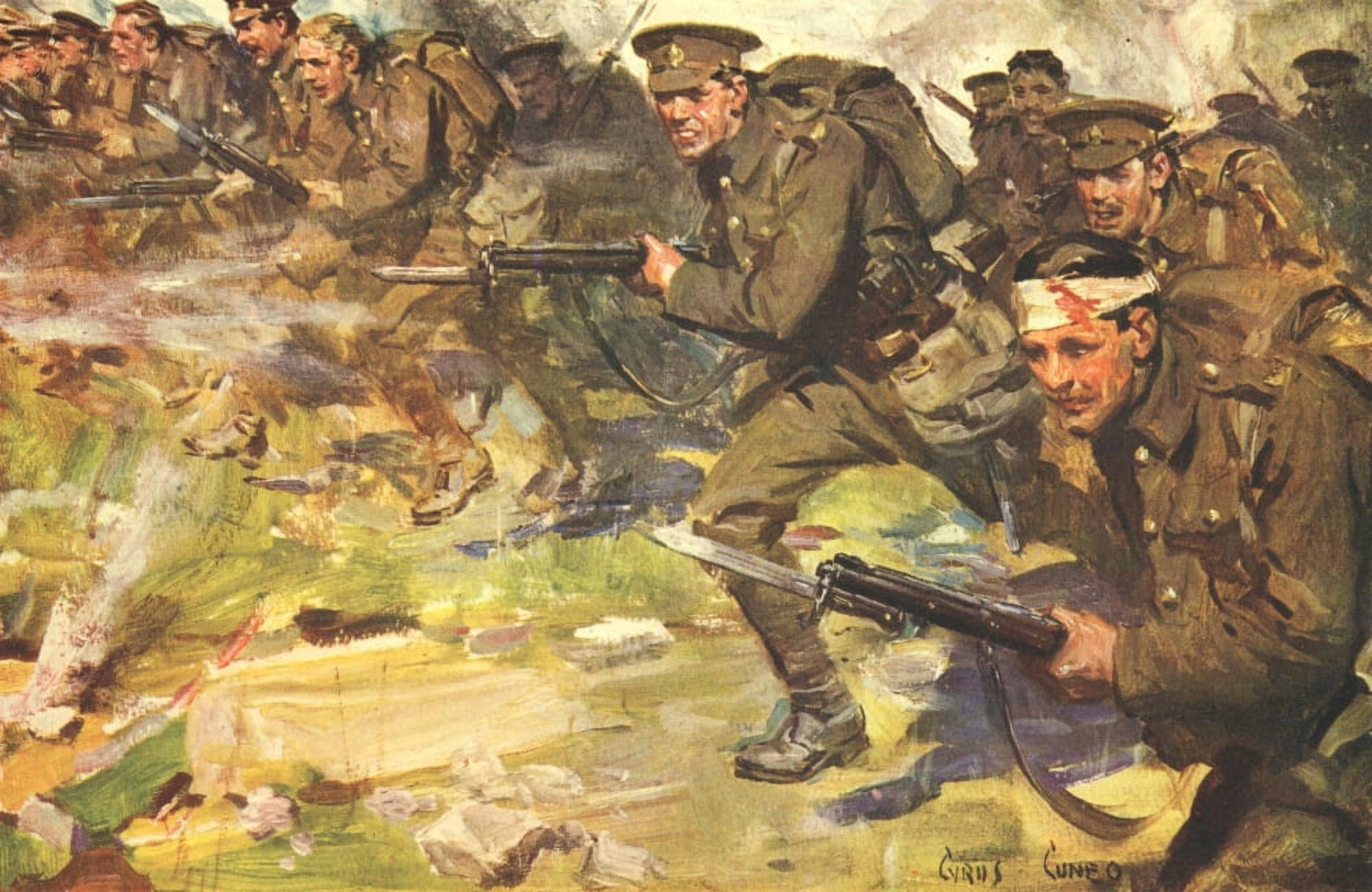 Blinded Soldiers Giftbook 1915 The Advance Canvas Art - Cyrus Cuneo (24 x 36)