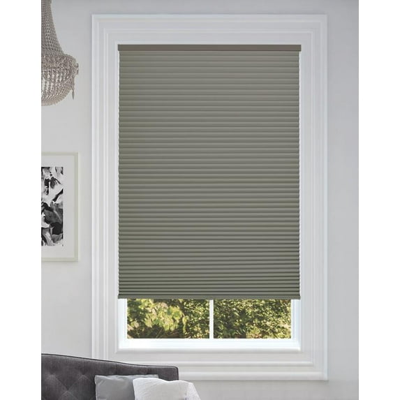 BlindsAvenue Cordless Blackout Cellular Honeycomb Shade, 9/16" Single Cell, Antique Pewter, Size: 62.5" W x 72" H