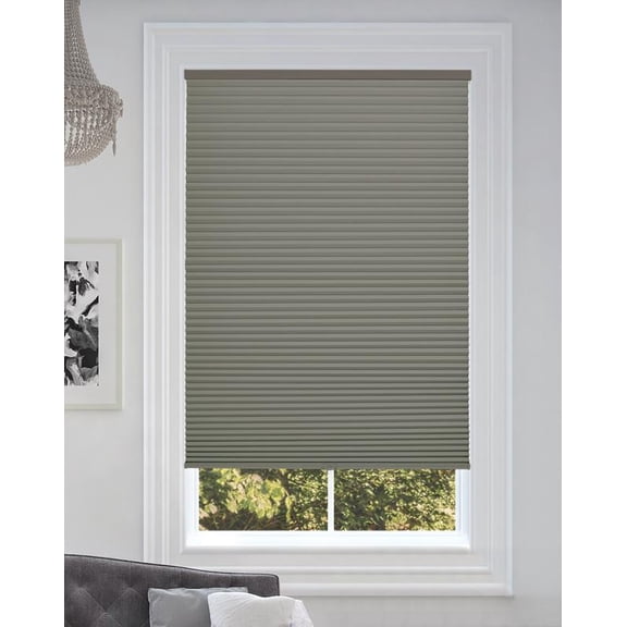 BlindsAvenue Cordless Blackout Cellular Honeycomb Shade, 9/16" Single Cell, Antique Pewter, Size: 72" W x 72" H