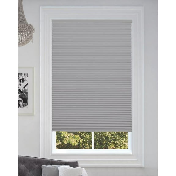 BlindsAvenue Cordless Blackout Cellular Honeycomb Shade, 9/16" Single Cell, Gray Sheen, Size: 50" W x 48" H