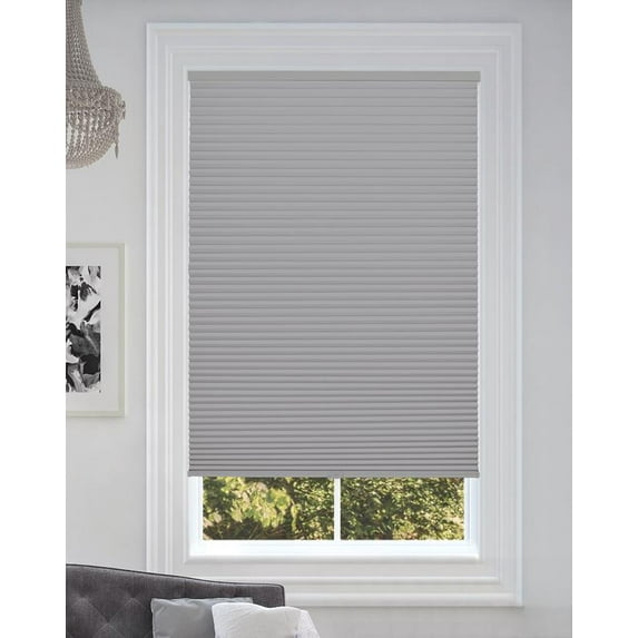 BlindsAvenue Cordless Blackout Cellular Honeycomb Shade, 9/16" Single Cell, Gray Sheen, Size: 56.5" W x 48" H