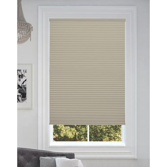 BlindsAvenue Cordless Blackout Cellular Honeycomb Shade, 9/16" Single Cell, Misty Gray, Size: 47" W x 48" H