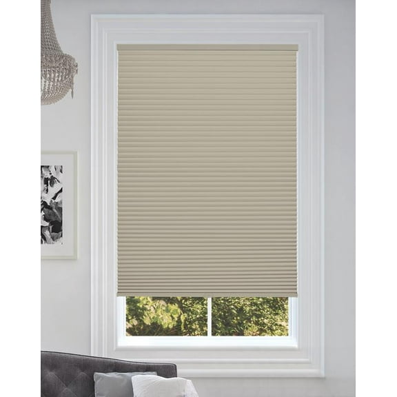 BlindsAvenue Cordless Blackout Cellular Honeycomb Shade, 9/16" Single Cell, Misty Gray, Size: 63.5" W x 48" H