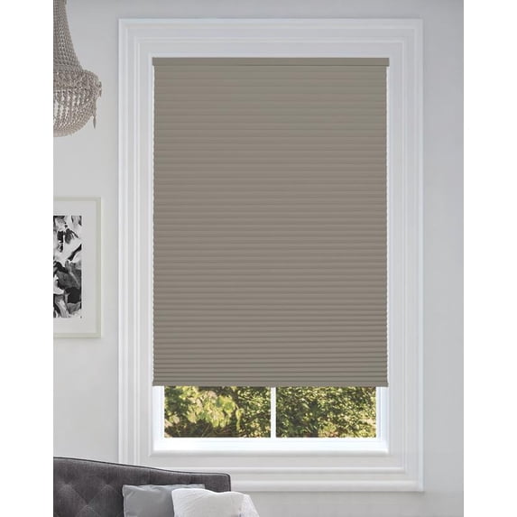 BlindsAvenue Cordless Blackout Cellular Honeycomb Shade, 9/16" Single Cell, Sticks & Stones, Size: 30" W x 72" H