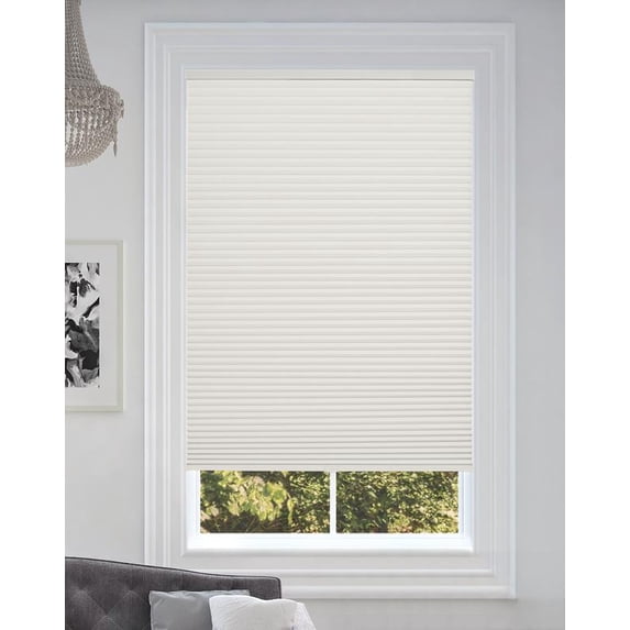 BlindsAvenue Cordless Blackout Cellular Honeycomb Shade, 9/16" Single Cell, White Dove, Size: 61.5" W x 72" H