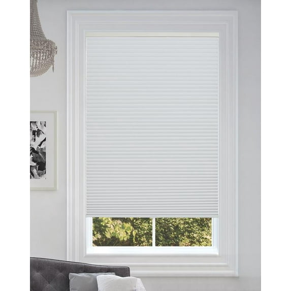 BlindsAvenue Cordless Blackout Cellular Honeycomb Shade, 9/16" Single Cell, White, Size: 58.5" W x 72" H