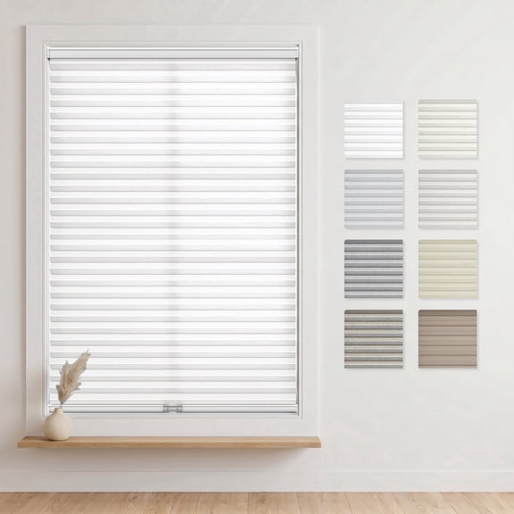 BlindsAvenue Cordless Cellular Shades, Light Filtering Honeycomb Blinds for Indoor Window, Thermal Insulation, Noise Reduction, White, 18"W x 72"H