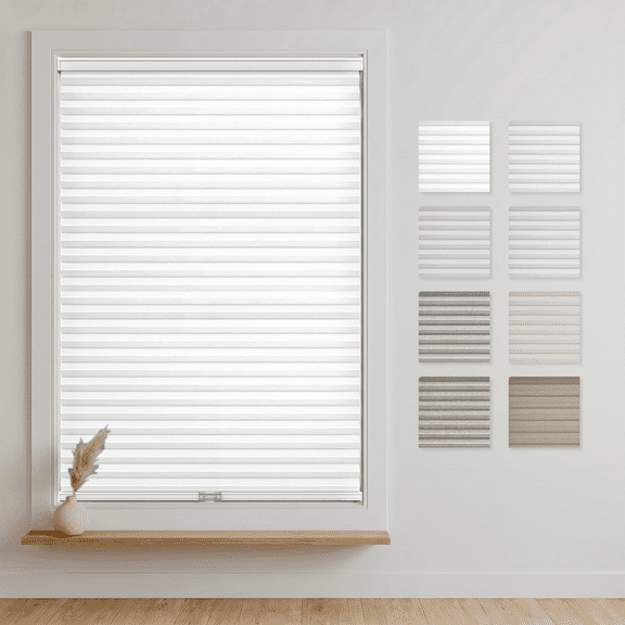BlindsAvenue Cordless Cellular Shades, Room Darkening Blackout Honeycomb Blinds for Indoor Window, Thermal Insulation, Noise Reduction, White, 18"W x 48"H