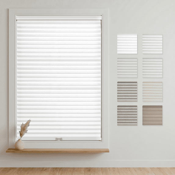 BlindsAvenue Cordless Cellular Shades, Room Darkening Blackout Honeycomb Blinds for Indoor Window, Thermal Insulation, Noise Reduction, White, 35"W x 48"H