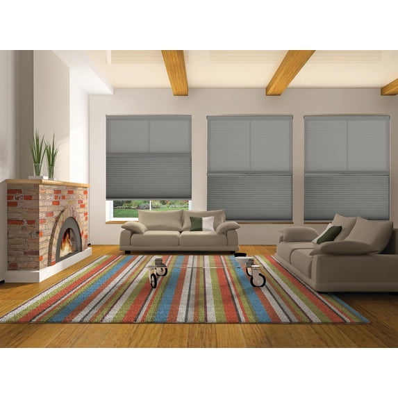 BlindsAvenue Cordless Day/Night Cellular Honeycomb Shade, 9/16" Single Cell, Antique Pewter, Size: 39" W x 48" H