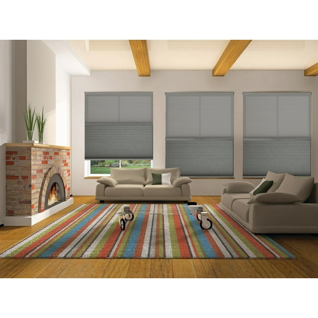 BlindsAvenue Cordless Day/Night Cellular Honeycomb Shade, 9/16" Single Cell, Antique Pewter, Size: 65.5" W x 48" H