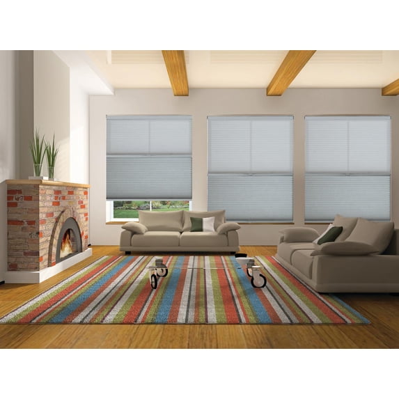 BlindsAvenue Cordless Day/Night Cellular Honeycomb Shade, 9/16" Single Cell, Gray Sheen, Size: 59.5" W x 48" H
