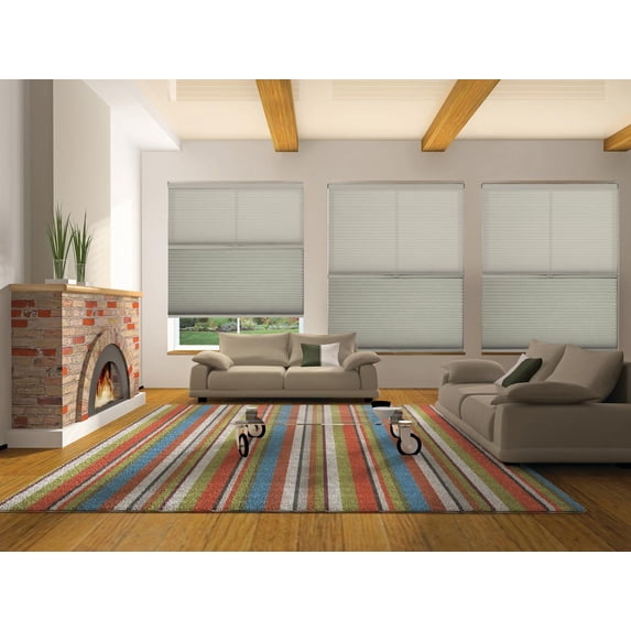 BlindsAvenue Cordless Day/Night Cellular Honeycomb Shade, 9/16" Single Cell, Misty Gray, Size: 39" W x 72" H