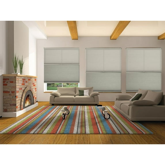 BlindsAvenue Cordless Day/Night Cellular Honeycomb Shade, 9/16" Single Cell, Misty Gray, Size: 50.5" W x 48" H