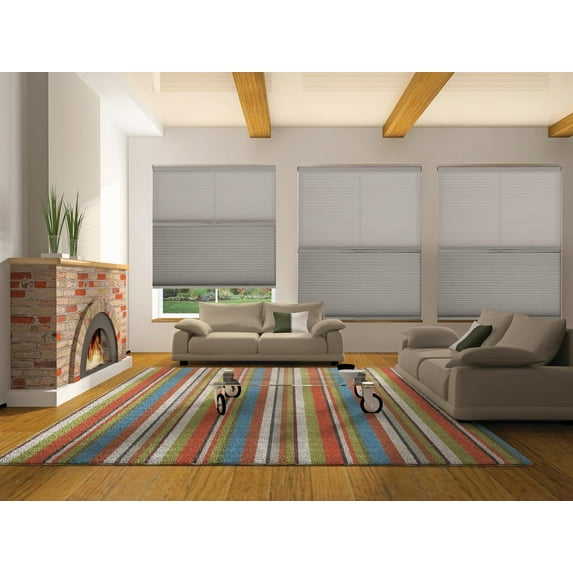 BlindsAvenue Cordless Day/Night Cellular Honeycomb Shade, 9/16" Single Cell, Sticks & Stones, Size: 60.5" W x 72" H