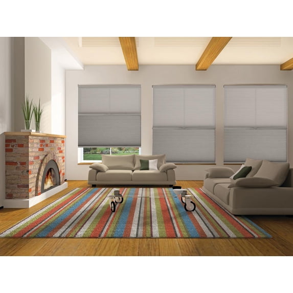 BlindsAvenue Cordless Day/Night Cellular Honeycomb Shade, 9/16" Single Cell, Sticks & Stones, Size: 61" W x 72" H