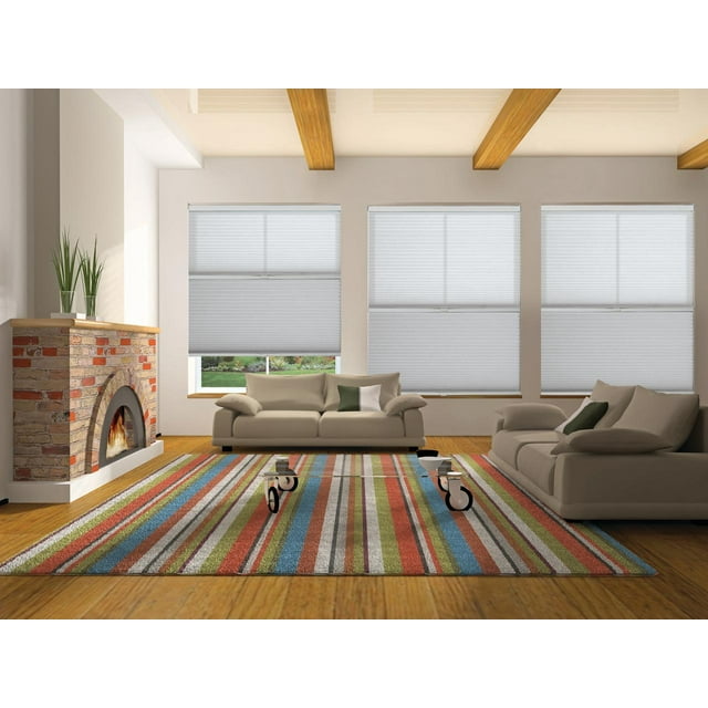 BlindsAvenue Cordless Day/Night Cellular Honeycomb Shade, 9/16" Single Cell, White, Size: 58.5" W x 48" H