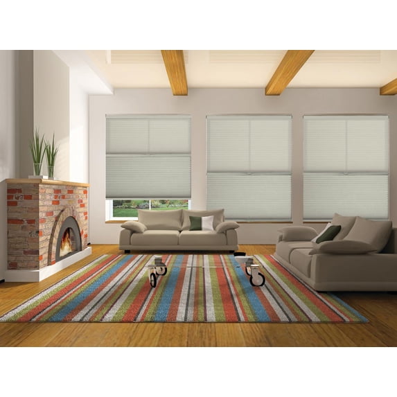 BlindsAvenue Cordless Day/Night Cellular Honeycomb Shade, 9/16" Single Cell, Winter White, Size: 48" W x 48" H