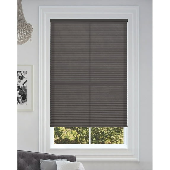 BlindsAvenue Cordless Light Filtering Cellular Honeycomb Shade, 9/16" Single Cell, Anthracite 30 - 39 Inches 48 Inches 33" W x 48" H