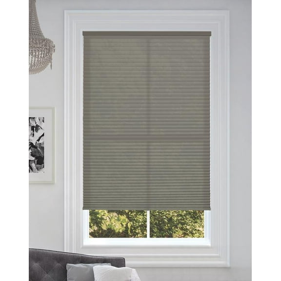 BlindsAvenue Cordless Light Filtering Cellular Honeycomb Shade, 9/16" Single Cell, Antique Pewter, Size: 18.5" W x 48" H