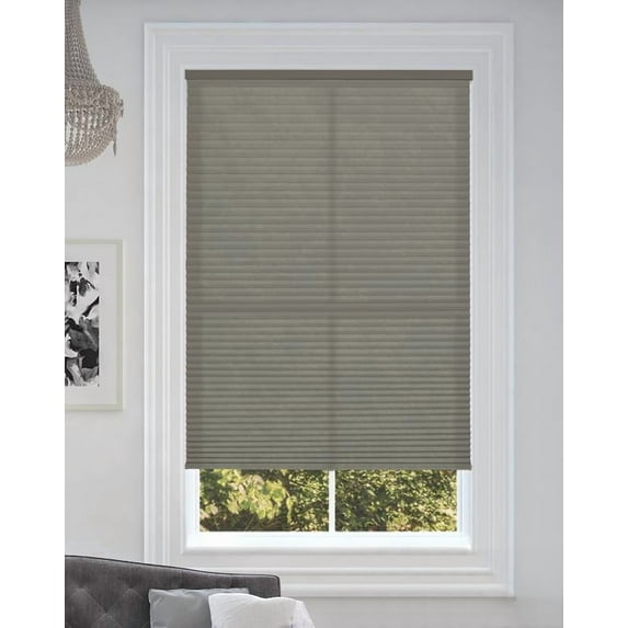 BlindsAvenue Cordless Light Filtering Cellular Honeycomb Shade, 9/16" Single Cell, Antique Pewter, Size: 63" W x 48" H