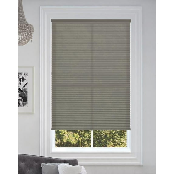BlindsAvenue Cordless Light Filtering Cellular Honeycomb Shade, 9/16" Single Cell, Antique Pewter, Size: 65.5" W x 72" H