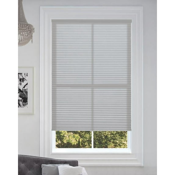 BlindsAvenue Cordless Light Filtering Cellular Honeycomb Shade, 9/16" Single Cell, Gray Sheen, Size: 36" W x 72" H