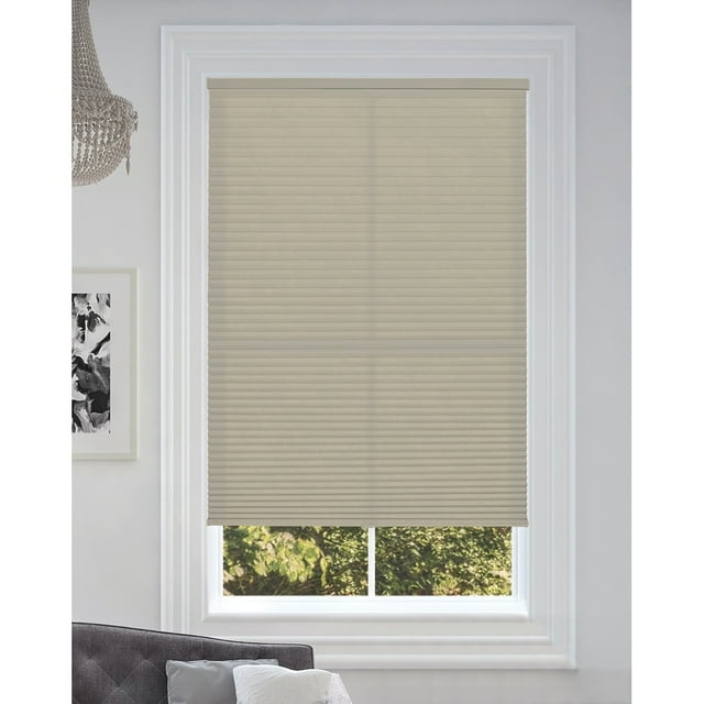 BlindsAvenue Cordless Light Filtering Cellular Honeycomb Shade, 9/16" Single Cell, Misty Gray 40 - 49 Inches 72 Inches 42.5" W x 72" H