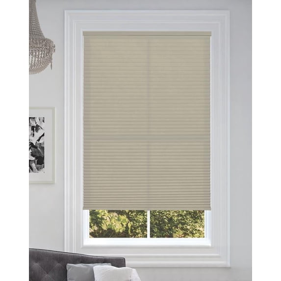 BlindsAvenue Cordless Light Filtering Cellular Honeycomb Shade, 9/16" Single Cell, Misty Gray, Size: 67" W x 48" H