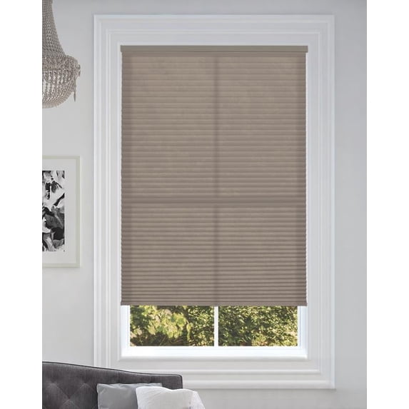 BlindsAvenue Cordless Light Filtering Cellular Honeycomb Shade, 9/16" Single Cell, Sticks & Stones, Size: 36" W x 48" H