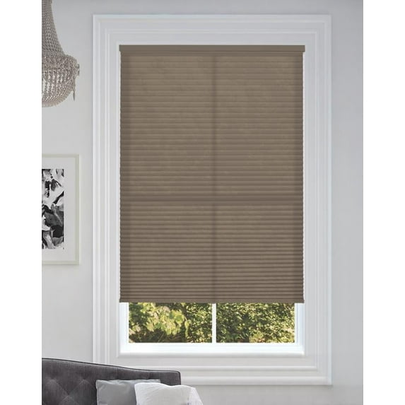 BlindsAvenue Cordless Light Filtering Cellular Honeycomb Shade, 9/16" Single Cell, Warm Cocoa, Size: 34" W x 72" H