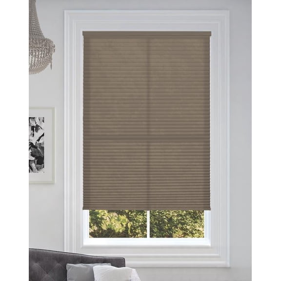 BlindsAvenue Cordless Light Filtering Cellular Honeycomb Shade, 9/16" Single Cell, Warm Cocoa, Size: 38" W x 72" H