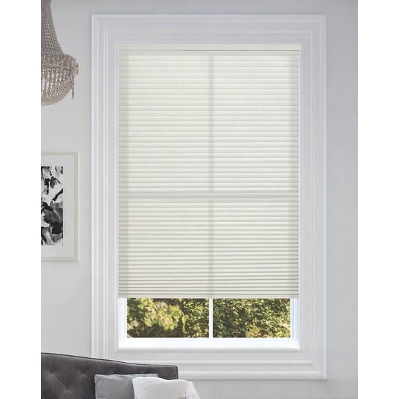 BlindsAvenue Cordless Light Filtering Cellular Honeycomb Shade, 9/16" Single Cell, White Dove, Size: 45" W x 72" H