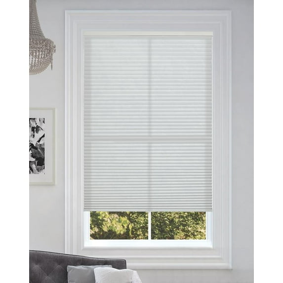 BlindsAvenue Cordless Light Filtering Cellular Honeycomb Shade, 9/16" Single Cell, White, Size: 35" W x 48" H