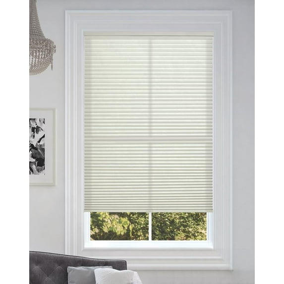 BlindsAvenue Cordless Light Filtering Cellular Honeycomb Shade, 9/16" Single Cell, Winter White, Size: 43" W x 48" H
