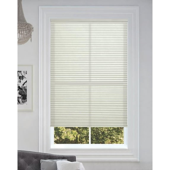 BlindsAvenue Cordless Light Filtering Cellular Honeycomb Shade, 9/16" Single Cell, Winter White, Size: 48" W x 48" H