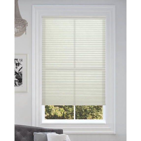 BlindsAvenue Cordless Light Filtering Cellular Honeycomb Shade, 9/16" Single Cell, Winter White, Size: 60" W x 72" H