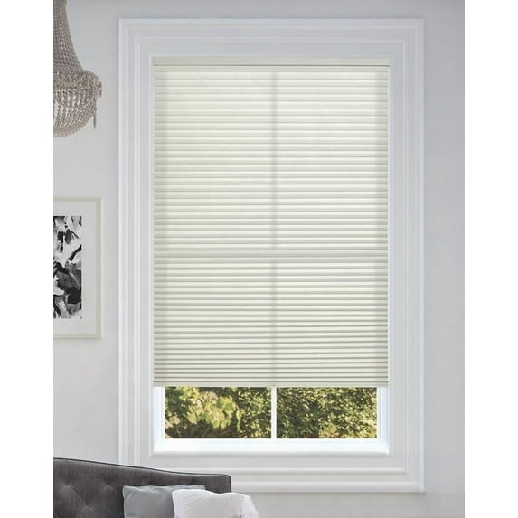 BlindsAvenue Cordless Light Filtering Cellular Honeycomb Shade, 9/16" Single Cell, Winter White, Size: 66" W x 48" H