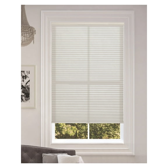 BlindsAvenue Cordless Light Filtering Cellular Honeycomb Shade, 9/16" Single Cell, White, Size: 34" W x 72" H