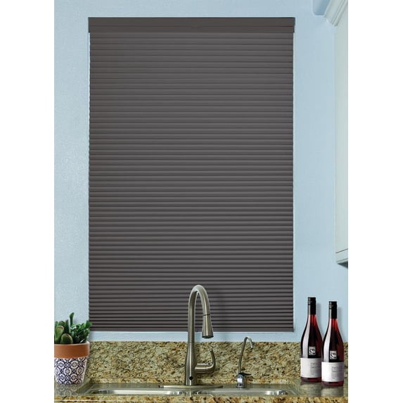 BlindsAvenue Cordless Top Down/Bottom Up Blackout Cellular Honeycomb Shade, 9/16" Single Cell, Anthracite, Size: 34" W x 72" H